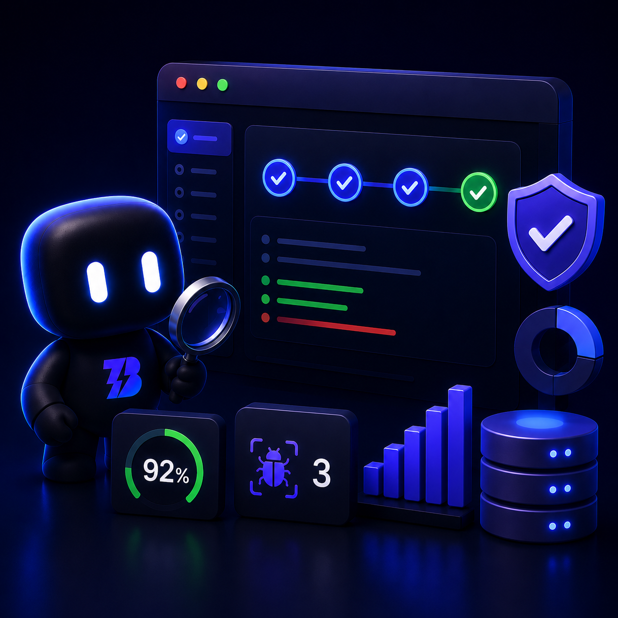 Application UI used for end-to-end test flows.